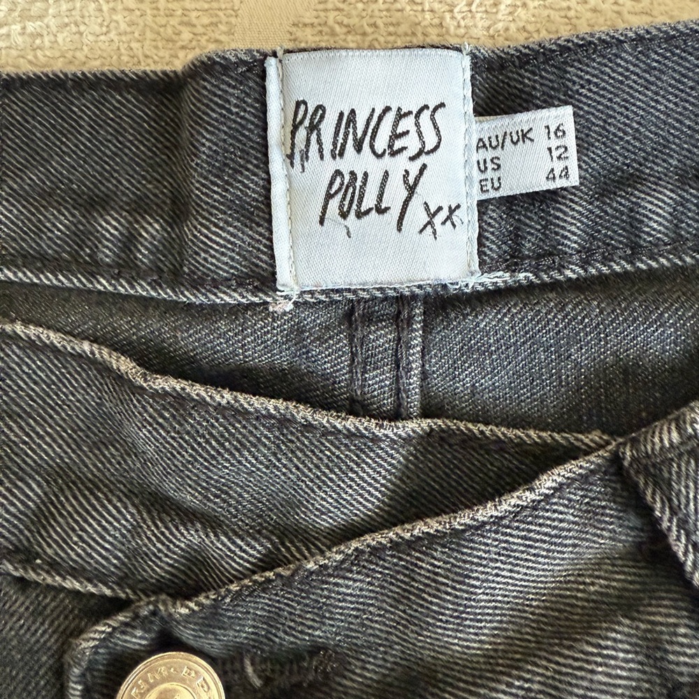 ✨Princess Polly ✨Asymmetrical Crossover waist Straight jeans - Picture 2 of 6
